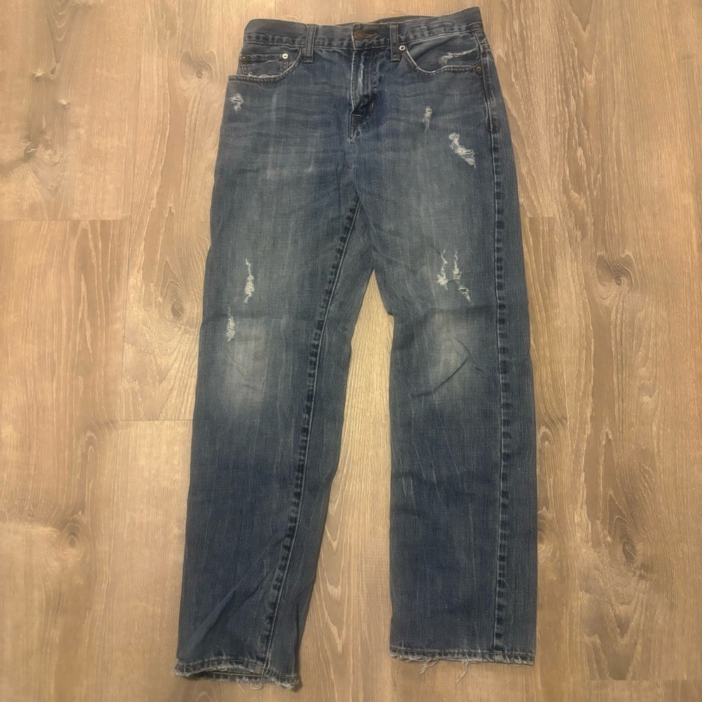 American Eagle Men's Relaxed Straight Distressed Blue Jeans 29/32